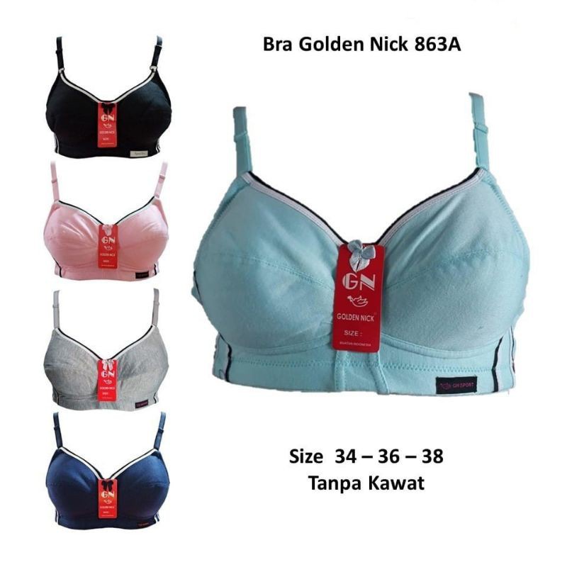 BH Golden Nick Sport GN 863 Wanita Dewasa | Sport Bra GN Goldennick Tanpa Kawat Busa Tipis | Sguna