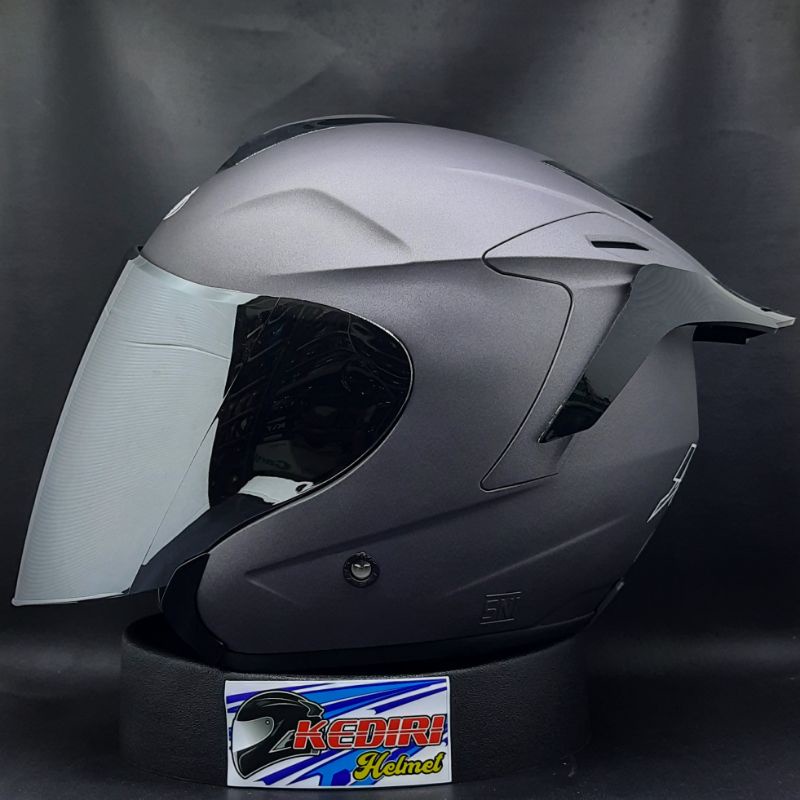 Helm INK DYNAMIC solid polos original putih hitam glossy dop gunmet paket ganteng-Paket gunmet silver