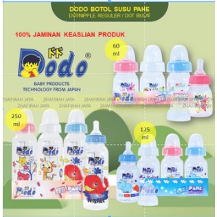 ❤ZJ❤ Botol Susu Bayi DODO Inova (Dot Gepeng) 60ml, 125ml, 250ml - Eko (Dot Bulat + Anti Sedak) 60ml, 125ml, 250ml - Pahe (Dot Bulat TANPA Anti sedak)60ml, 125ml, 250ml warna Putih, Pink, Biru