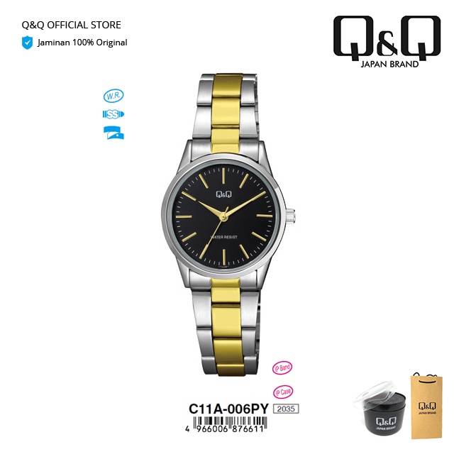 Q&Q QnQ QQ Jam Tangan Arloji Wanita Fashion Analog Rantai Stainless Steel - C11 C11A Water Resist 3 BAR-3