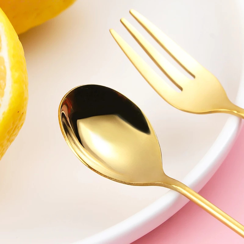 [Creative Donut Lollipop Fork Spoon Cutlery] [Cute Stainless Steel Dessert Fruit Fork, Ice Cream Spoon] [Teaspoon, Coffee Stirring Spoon] [Children's Tableware]