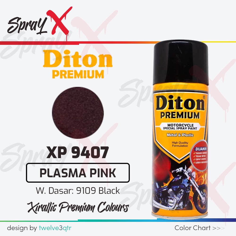 DITON PREMIUM XIRALLIC PLASMA PINK XP 9407 / XIRALIC PINK #XP9407 400ML - CAT SEMPROT