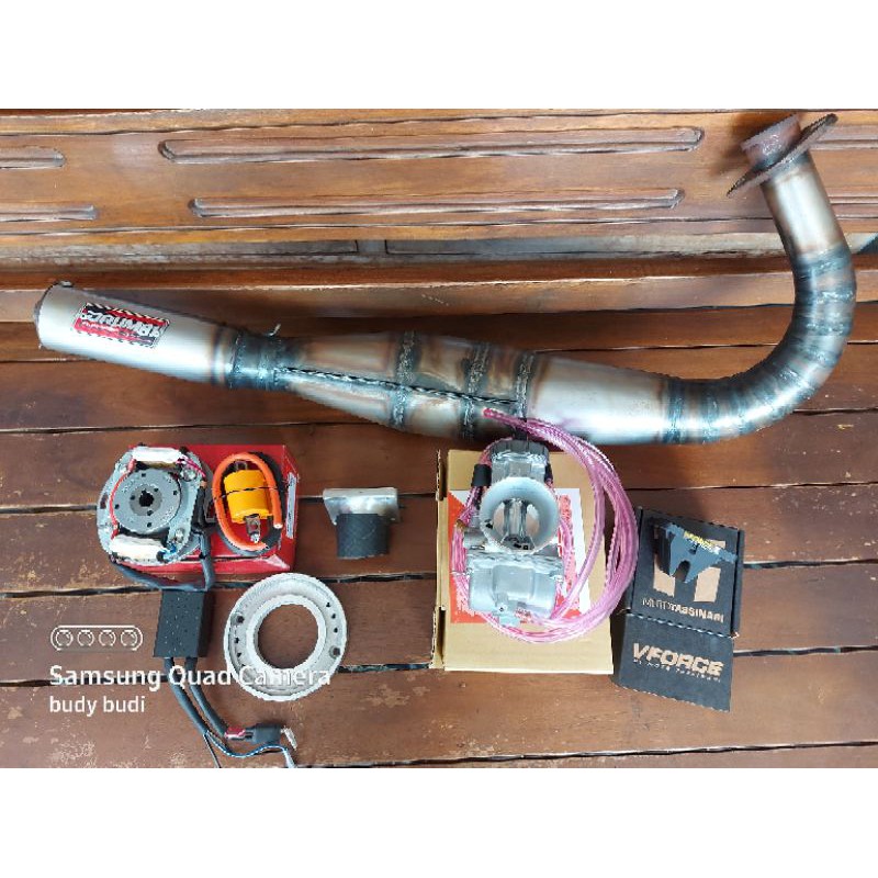 paket blayer rxking pengapian rm, pwm 38, manipol lurus, membran vforce 4, knalpot kupang drum81-2