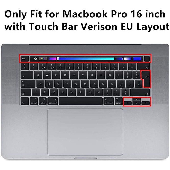 Silicone Pelindung Keyboard Cover Protector New Macbook Pro 16 inch A2141 2019 dan MacBook Pro 16 inch 2022 2021 M1 Pro/Max with Touch ID A2485