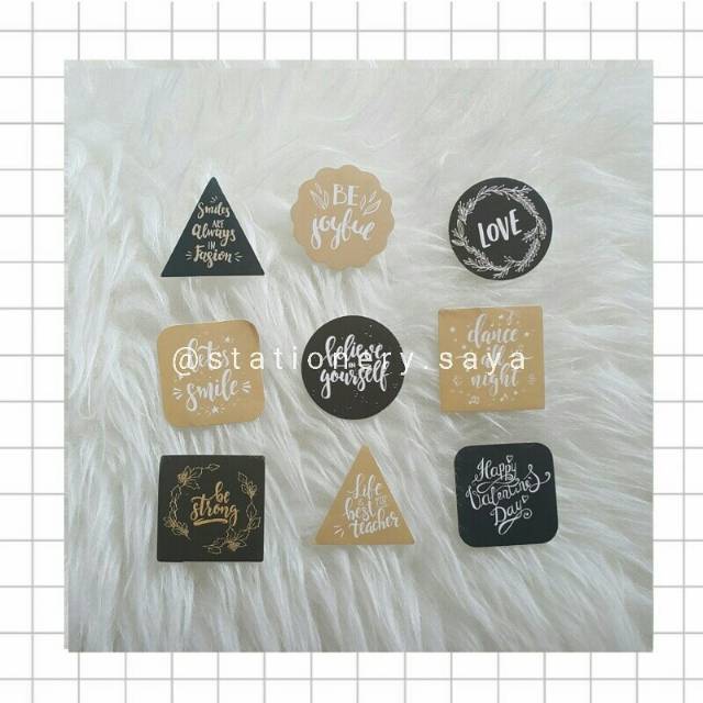 

[Stationery.saya] Sticker Quotes Black & Brown