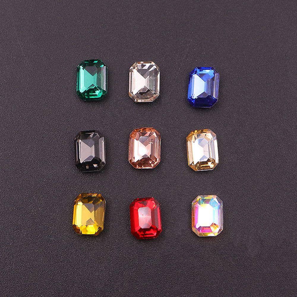 Needway Nail Art Rhinestones Fashion 4pcs 14x10mm Menunjuk Kembali Membuat Perhiasan Glliter Kaca DIY Craft Shiny Nail Charms