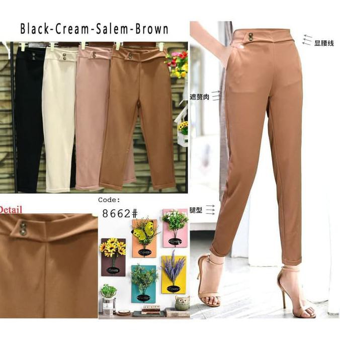 ✅ PROMO TERBATAS CELANA WANITA CELANA BAHAN✅ CELANA KERJA WANITA CASUAL BAHAN MOUNT STRETCH FIT