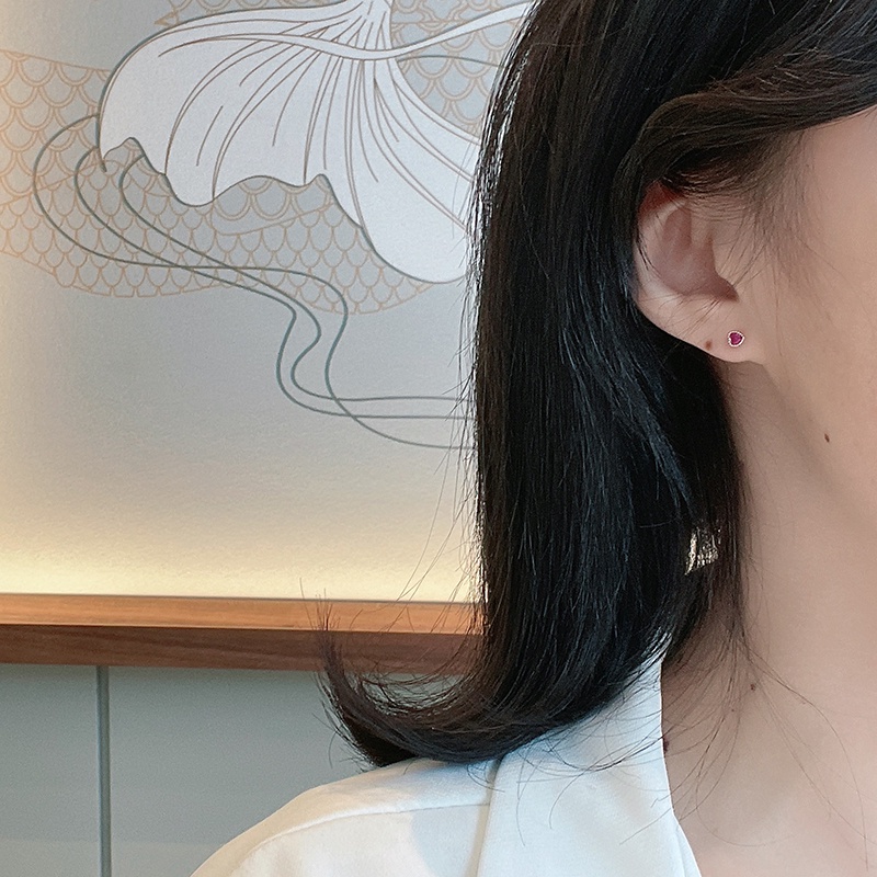 Anting Tusuk Motif Hati Warna-Warni Untuk Wanita