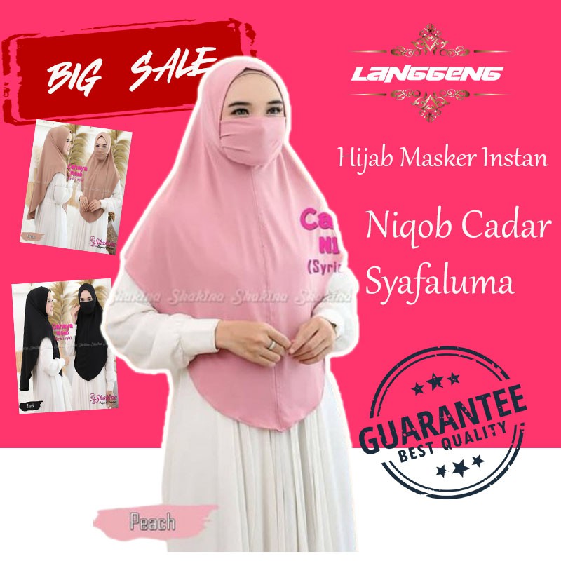 Jilbab Kerudung Masker Instan Niqob Cadar Syafaluma Fashion Hijab Atasan wanita Muslim Terbaru Murah