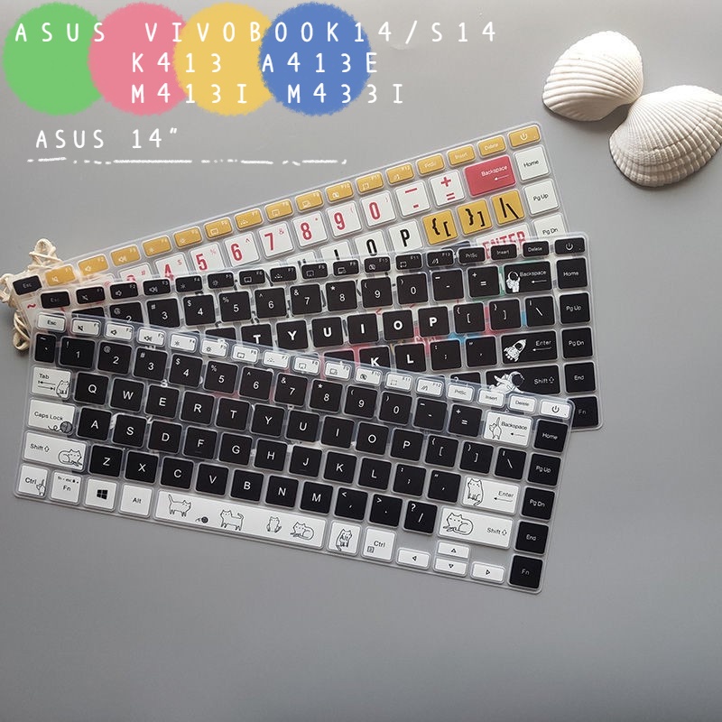 READY STOCK Asus Vivobook 14 S14 Penutup Keyboard K413E A413E M413I M433I K413EQ 14 Inch Notebook Laptop Keyboard Pelindung Film Stiker Kulit Silikon Lembut Tahan Air 2020