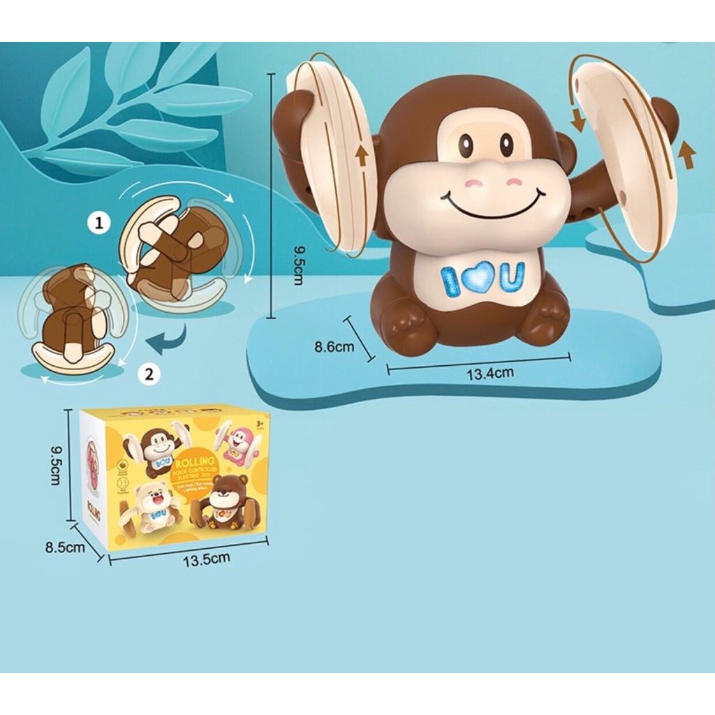 Happy Flip Little Monkey Baby Voice Control Monyet Tumbling Sensor