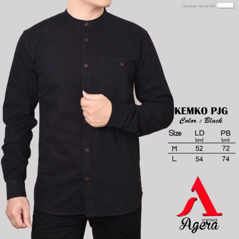 BAJU KEMEJA KOKO KEMKO PRIA LENGAN PANJANG SANGHAI KANCING FULL ORIGINAL AGERA SAJUAK