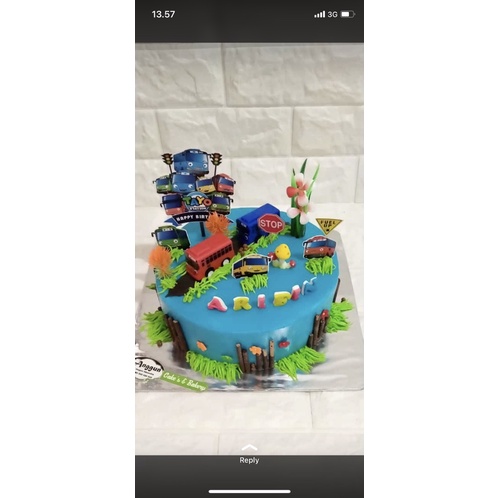 topper kue tart tayo the little bus / hiasan cake tayo