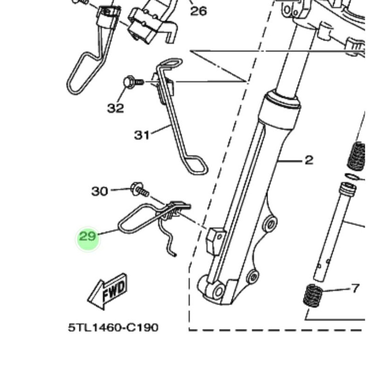 BREKET SELANG REM DEPAN BAWAH MIO LAMA SPORTY 2004-2007 ORIGINAL YAMAHA