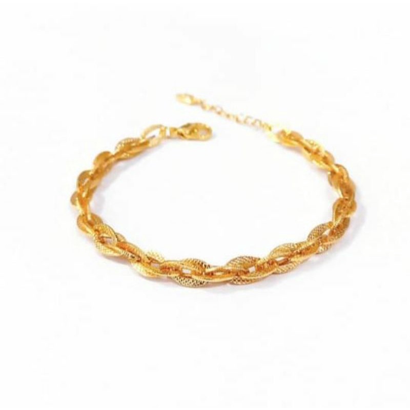 Gelang Tangan Bentuk Ulir Tambang Xuping Gold Elegant N25092102