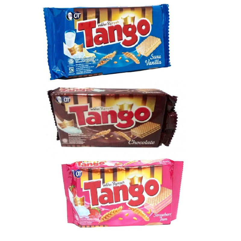 

OT Tango Wafer Rasa Vanila, Cokelat, Strawberry Kemasan 78gr