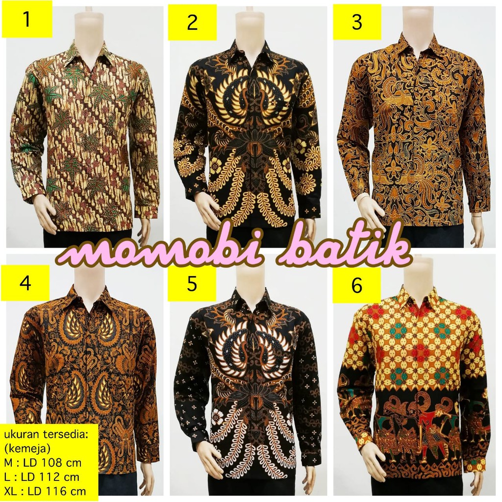 KEMEJA PRIA LENGAN PANJANG LENGAN PENDEK MURAH BATIK SOGAN