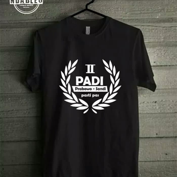 KAOS COMBED 30S BAJU PRABOWO SANDI PADI CIRCLE   PEMILU PILPRES SANDIAGA UNO