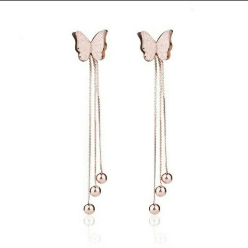 anting titanium wanita model kupu kupu jurai