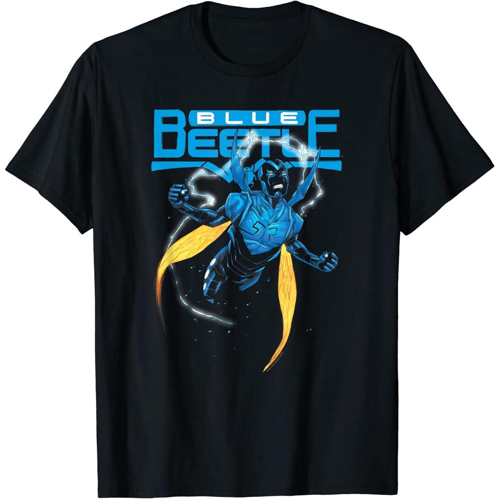 Baju Dewasa Justice League Blue Beetle T-Shirt Fashion Pakaian Atasan Kaos Laki Pria Wanita Model Te