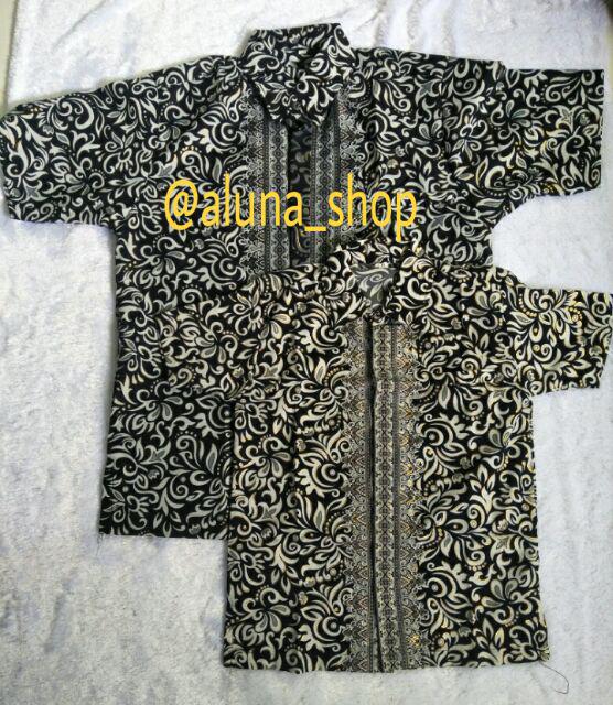 Couple Kemeja Ayah Anak Batik Kamboja Silver,tannisa Collection