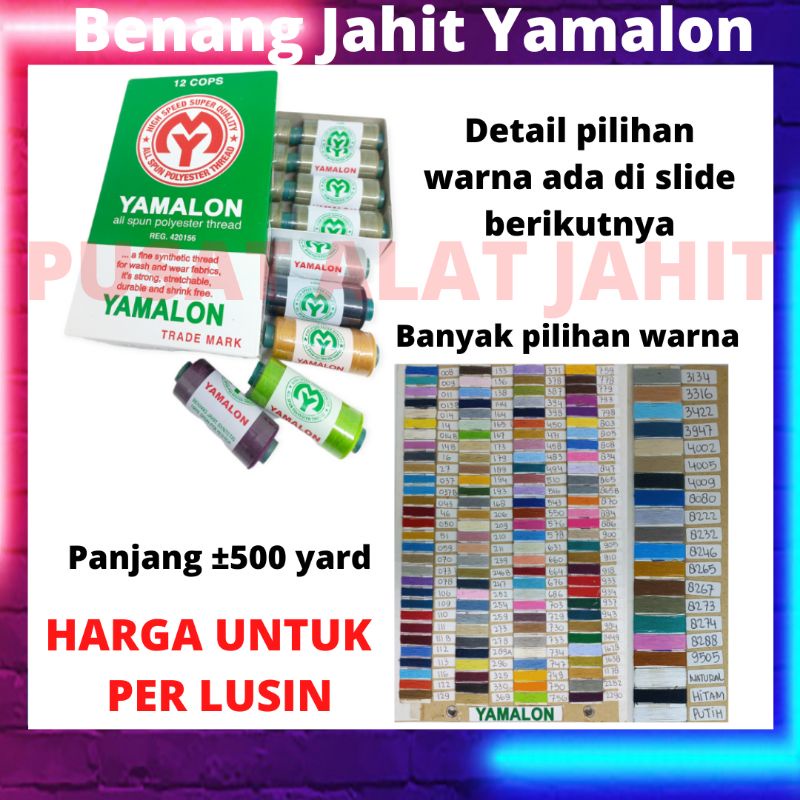 Benang jahit yamalon besar 500 yard benang jait 1 lusin