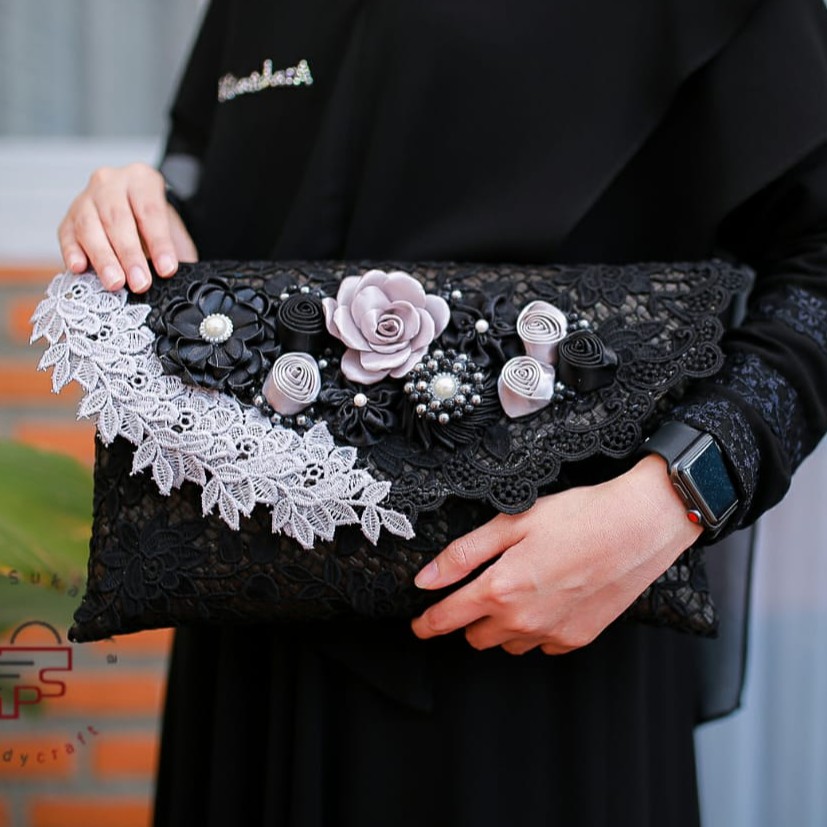 PSH Clutch Pesta Tas Wanita Fashion Clutch Wanita Full Brokat Premium Tas Kondangan Dompet Wanita