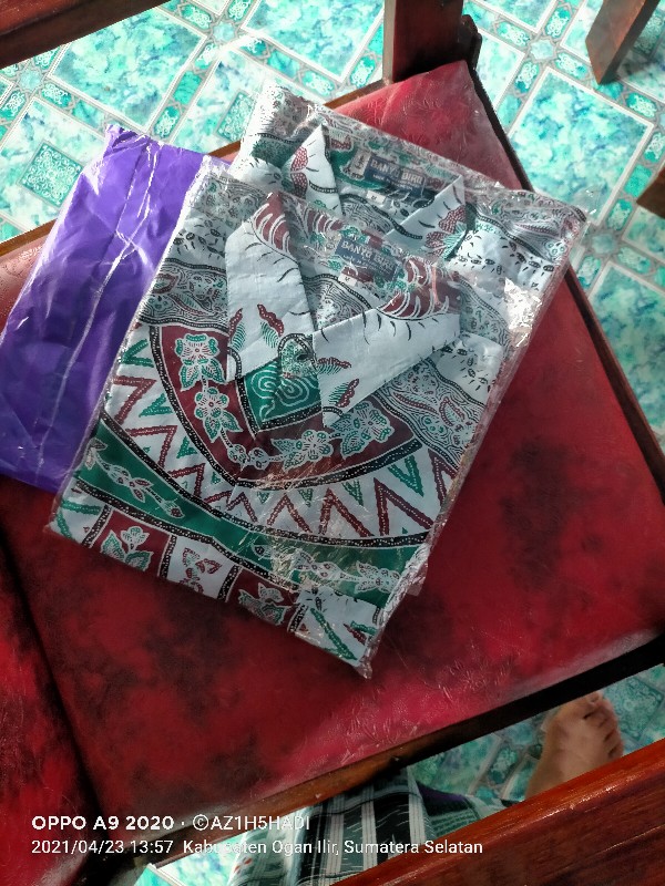 Batik Pria Lengan Pendek Motif Biru Hijau Tosca Batik Pekalongan Jawa Pria Murah Laris