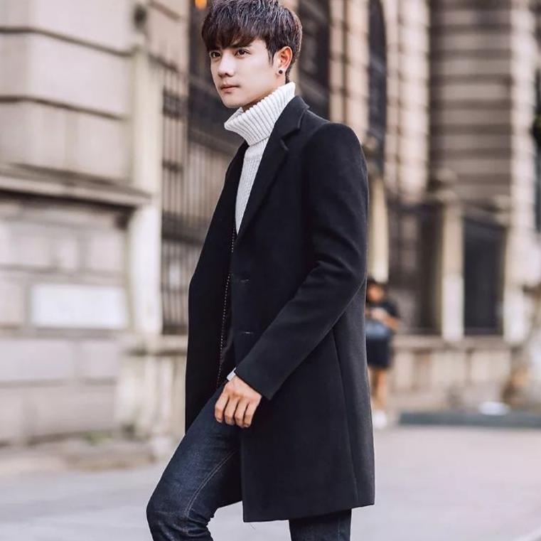 <D-OEE> <㊛> [BISA COD]Jas jubah pria keren Mantel panjang pria longcoat winter pria jaket panjang pr