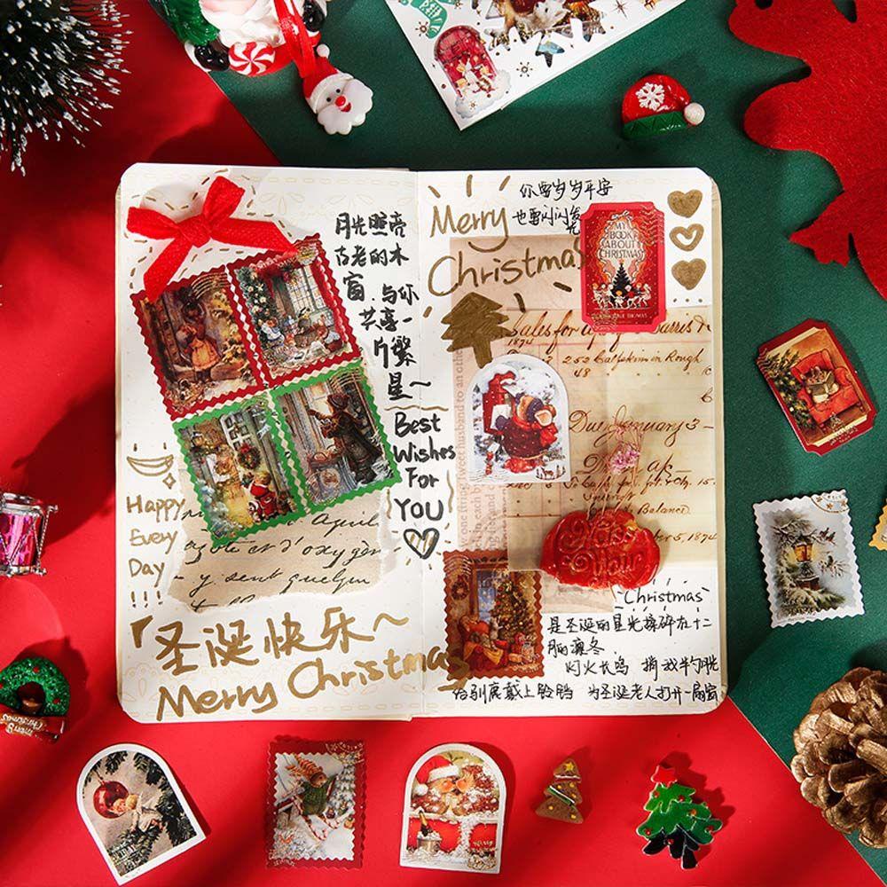 Mxbeauty Christmas Stationery Stiker Scrapbooking Jurnal Santa Claus Pohon Natal Snowman Merry Christmas Perlengkapan Sekolah