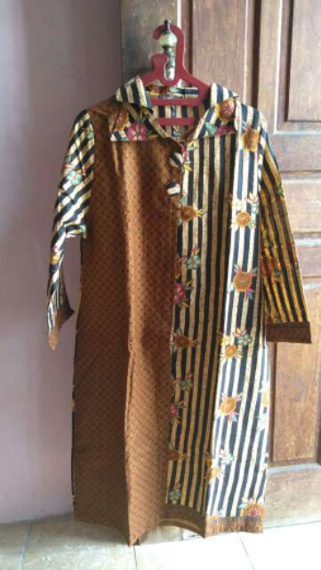 Dress Tunik Batik Model Seling Bahan Katun Mataram Primisima Adem Kantor Kerja Pesta