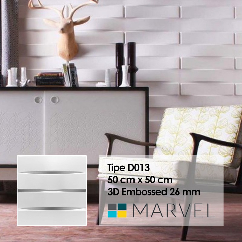 Wall Panel 3D Dinding Ornamen Bahan PVC Bisa Dibersihkan Motif Timbul MINIMAL ORDER 6 PCS-D013 50x50cm