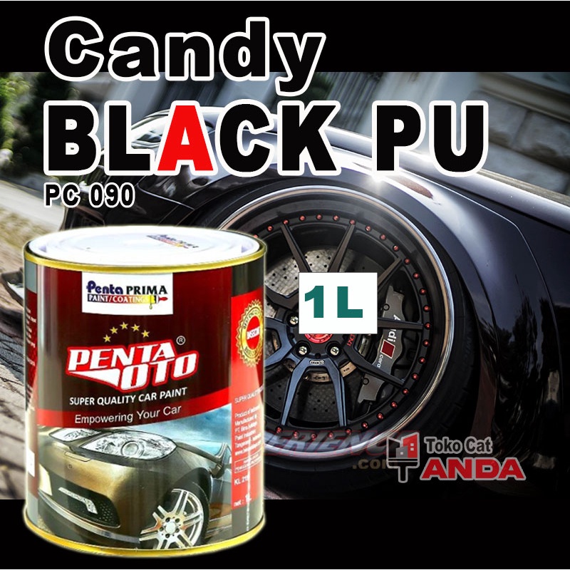 Cat Candy Hitam PU Penta Oto PC090 1Liter - Penta Oto Hitam PU - Cat Bakar Hitam - Candy Black PU