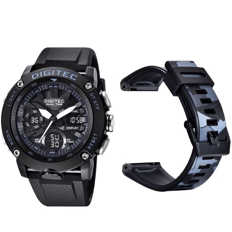 JAM TANGAN PRIA DIGITEC PAKET RUBBER DG-3094/ DA-3118T ORIGINAL WATERPROOF