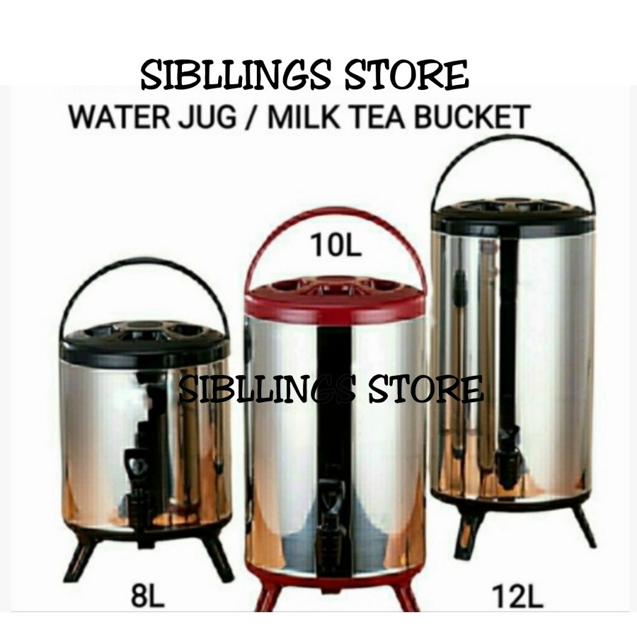 Termos Water Jug Dispenser Panas Dingin Milk Tea Body Stainless