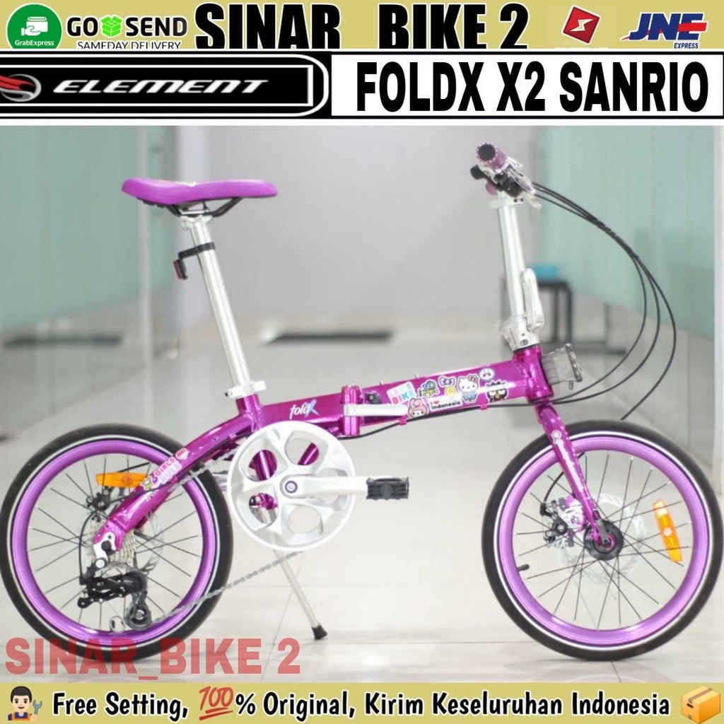 Sepeda Lipat 16 Inch ELEMENT FOLDX X2 Sanrio Hello Kitty Folding Bike