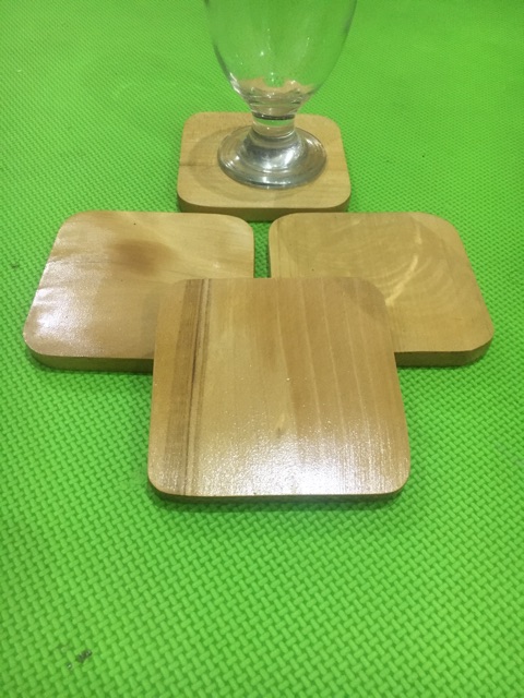 Tatakan Gelas 10X10cm Kotak Tatakan Kayu Coaster