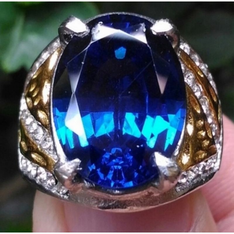 cincin batu blue safir cutting