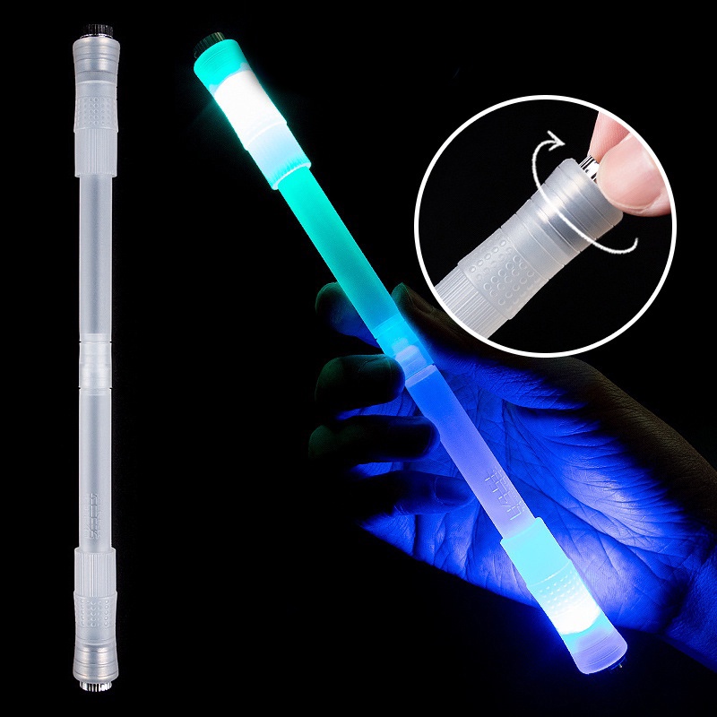 1pc Pulpen Gel LED Flash Rotasi Putar Pereda Stres Untuk Mainan Pelajar