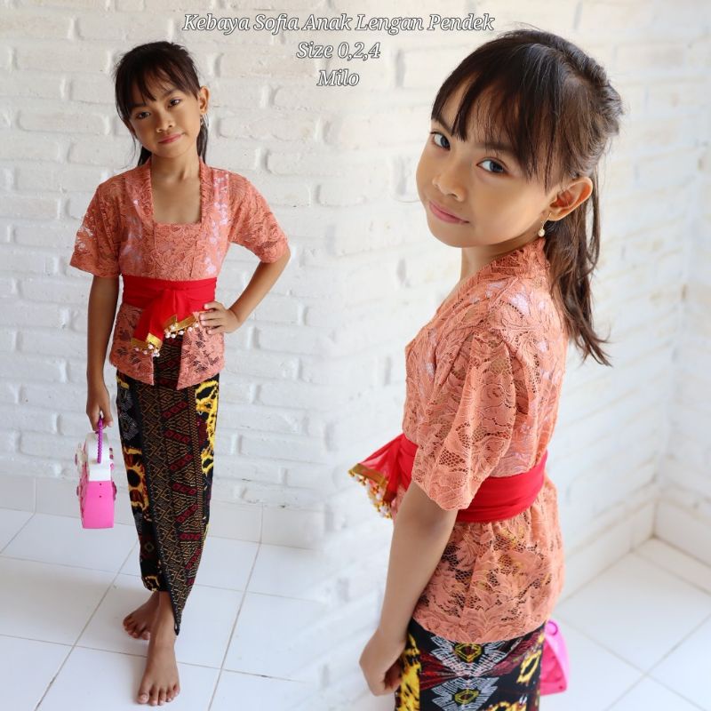 Kebaya Sofia Anak Lengan Pendek/Baca Deskripsi!!/Pakaian Adat Bali/Kebaya Anak/Kebaya Bali