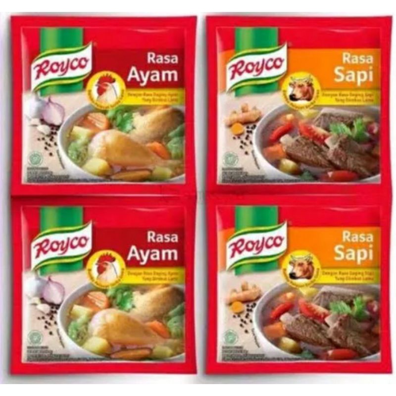 

Royco penyedap kaldu ayam sapi renceng 12saset