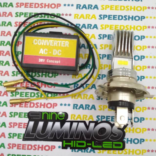 PAKET LAMPU LED DEPAN LUMINOS MOTOR VIXION DAN CINVERTER AC DC