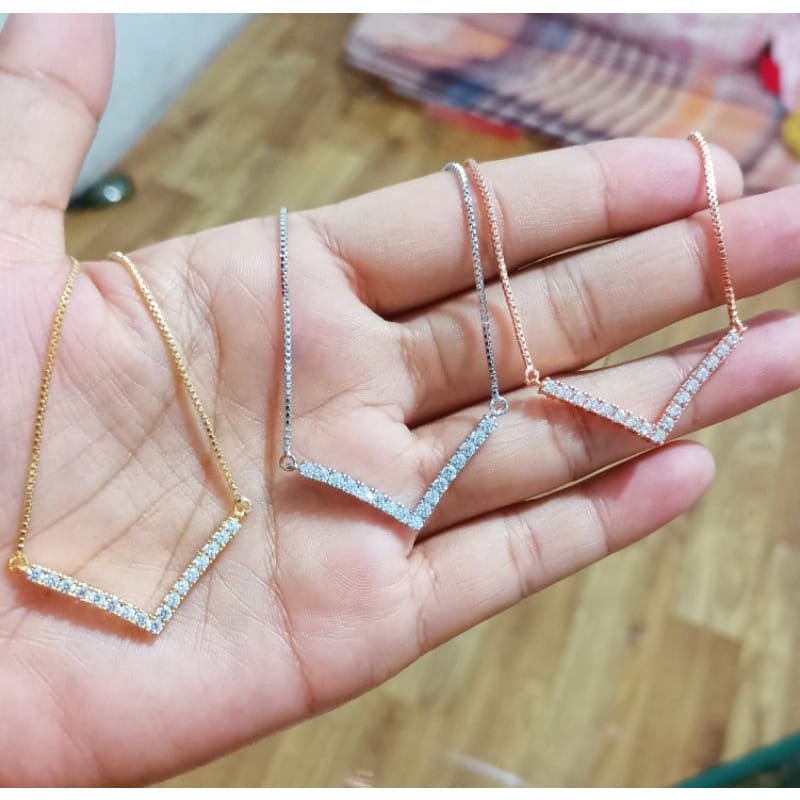 Kalung Viral Fuji / Kalung Wanita Bahan Titanium / Aksesoris Fashion Wanita Bahan Titanium Asli