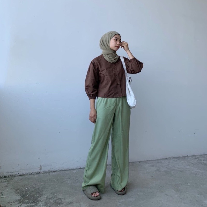 BEFAST - ZRD OOTD Wanita Blouse NINE / ZEFANYA LINEN SHIRT / Blouse Wanita / Pakaian Wanita Casual / Blouse Lengan Panjang / Fashion Wanita Modis / Blouse Kekiniaan Remaja Wanita / Blouse Polos