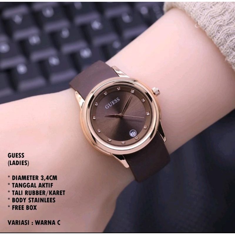 Jam Tangan Kasual Jam Tangan Analog Rubber Ladies Wanita Terlaris