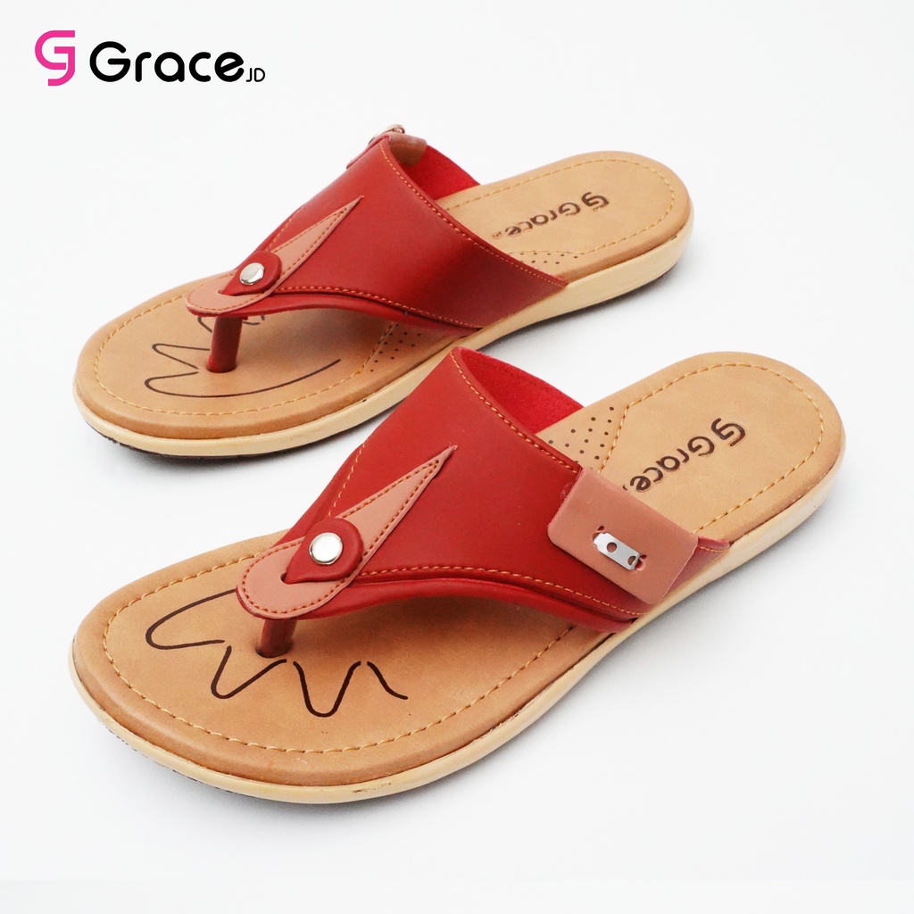 GRACE [ANITA 102] Sandal Flat Japit Wanita/ Sandal Flat Japit Cewek/ Sendal Jepit Cewek Santai