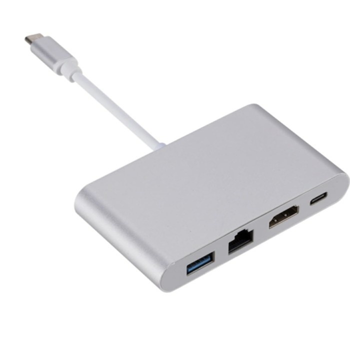 Type-c to thunderbolt hdtv lan rj45 usb 3.0 hub pd converter 4in1 4k gigabit 1000Mbps 5Gbps for macbook chromebook laptop