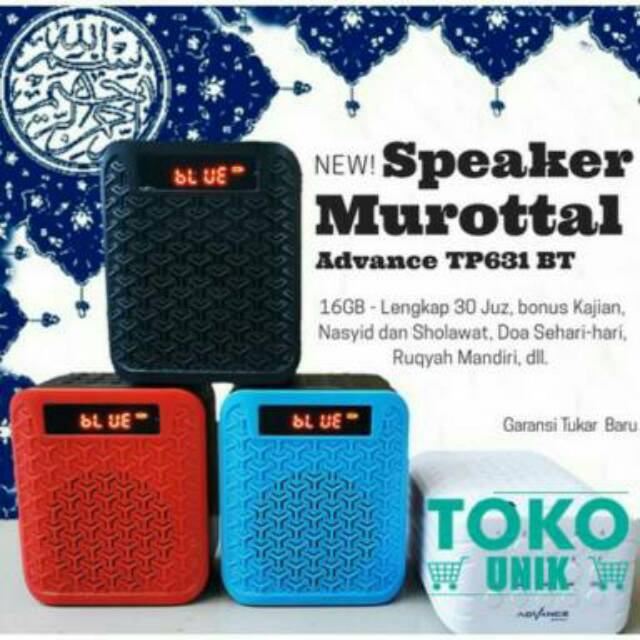 Speaker al hafidz qur'an Chip Murottal Tp 631 30 juzz Do'a Adzan Ceramah Nasyid