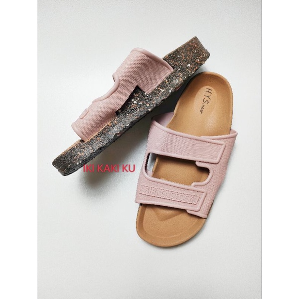 SANDAL GUNUNG WANITA SLOP BIRKEN STOK IMPORT BAHAN JELLY KARET BAN ANGIE RINGAN HYS 2039-1