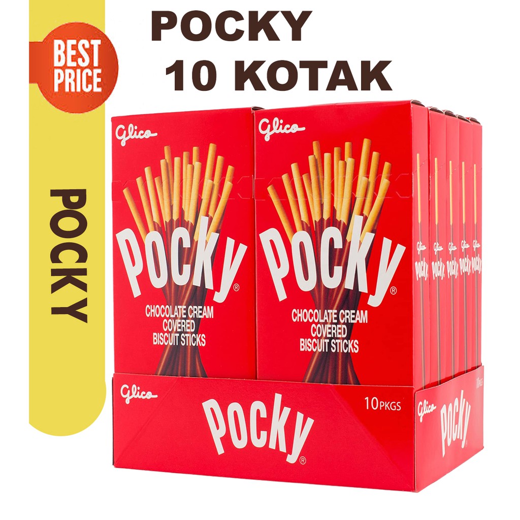 

[Grosir] POCKY STRAWBERRY / COKLAT / COOKIES AND CREAM 21 gram (1 PACK isi 10 Kotak)